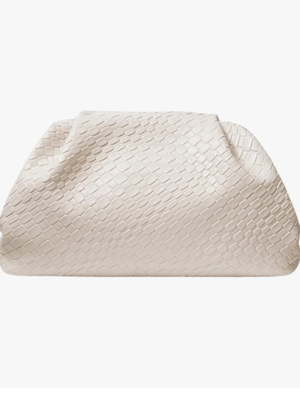 MARTINIQUE WOVEN CLUTCH Elegant Woven Ivory Clutch